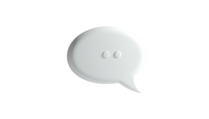 White speech bubble icon with quotation marks