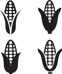 Corn Silhouette Vector Bundle, Corn Silhouette Set