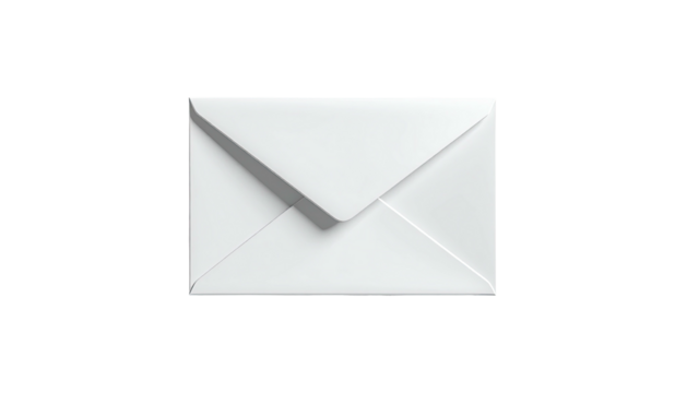 White envelope centered, isolated against a stark black backdrop