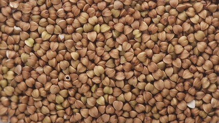 Macro Detail of a Pile of Buckwheat Seeds A Healthy and Nutritious Food Source