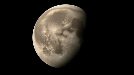 faraway. A striking close-up of the full moon, revealing intricate crater details against the dark night sky. STEM education sheets, lab safety posters, designed for biotech research communications.