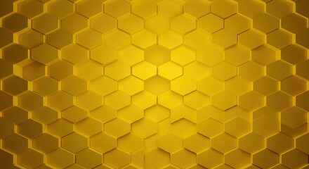 A seamless repeating pattern of golden yellow hexagons resembling a natural honeycomb structure, perfect for background design ,shape ,macro view. ,mathematical