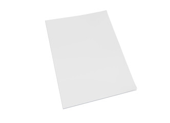 Magazine cover isolated on transparent background. Cut out blank brochure mockup 3D rendering