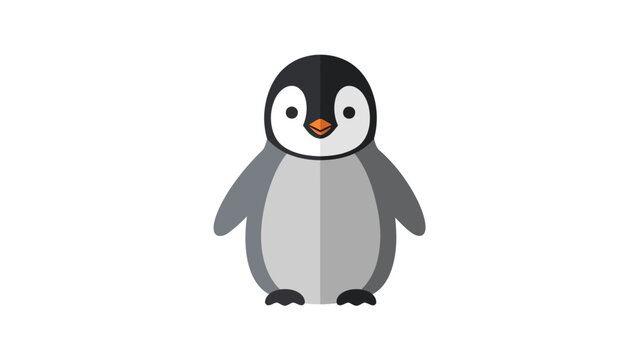 A cartoon penguin stands facing forward