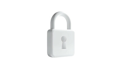 White, stylized padlock, keyhole visible