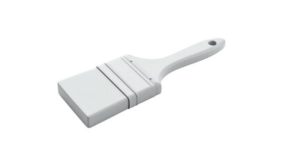 Plain white paint brush resting on a solid black background