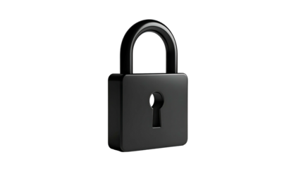 Black padlock on dark background. Isolated, simple design