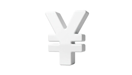 White yen symbol, slightly rotated, centered on black background