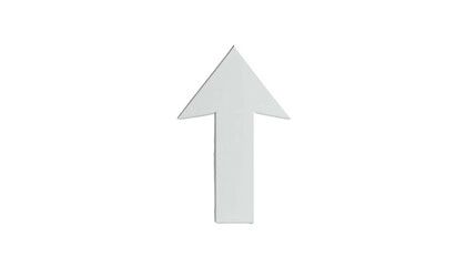 Upward direction indicated by a solitary, silver arrow
