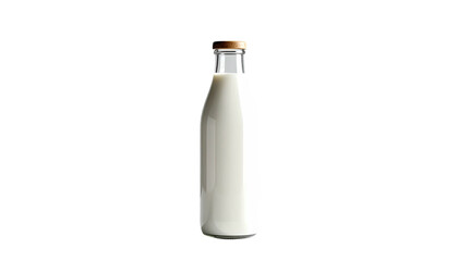 Full milk bottle with golden top on black background