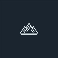 Mountain line art logo symbolizing adventure, elevation, and natural strength.