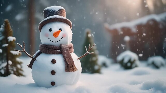 snowman in the snow