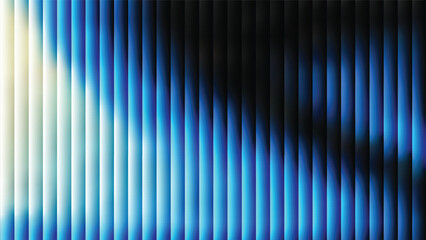 White and blue gradient vertical lines abstract background with ribbed glass effect. Futuristic fractal glass background with soft wave, glow, and transparent layers. Modern technology concept