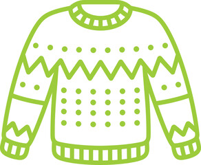 Festive christmas sweater design with traditional holiday motifs and bold colors perfect for seasonal apparel and decorations