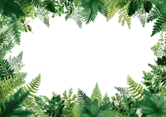 Foliage frame, fern leaves border, black center