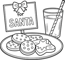 Festive christmas illustration of santa claus enjoying cookies and milk perfect for holiday greetings and seasonal designs