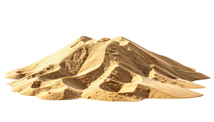 Angled tan heap, coarse ridges, shadows, isolated background