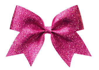 Sparkly, glittery pink bow on a dark background