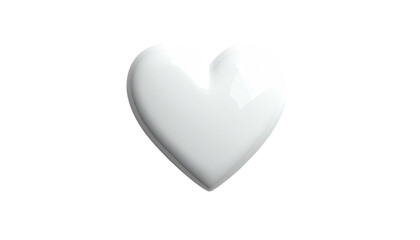 Fototapeta premium Glossy white heart isolated against a stark black background