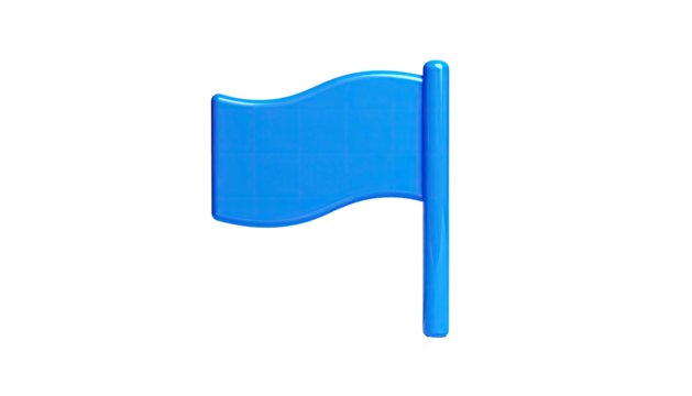 Glossy blue flag icon against a solid dark backdrop