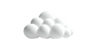 3D cloud composed of white spheres against black backdrop