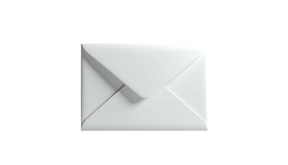 Glossy white envelope centered on a plain, black background