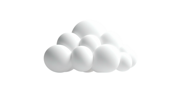 3D cloud composed of white spheres against black backdrop