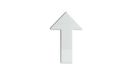 Simple white arrow pointing upwards on a dark background