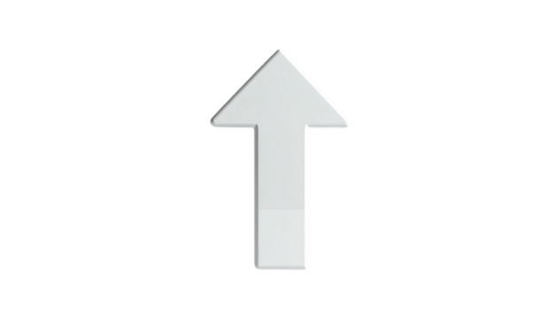 Simple white arrow pointing upwards on a dark background
