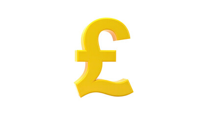 Isolated gold symbol for British pound sterling against black