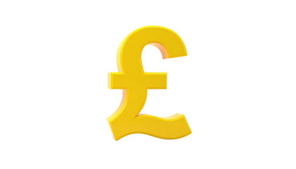 Isolated gold symbol for British pound sterling against black