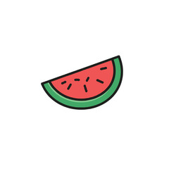 A refreshing watercolor slice of juicy watermelon inviting summer enjoyment with simple, clean