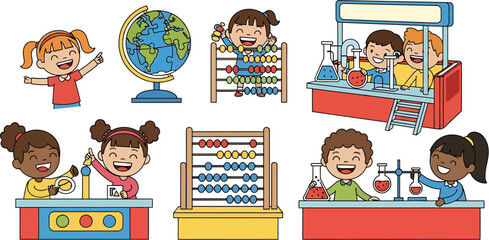 Education and Learning fun for children with science and math activities