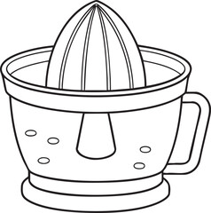 Citrus juicer outline illustration highlighting simple kitchen tools designed for fresh natural juice extraction