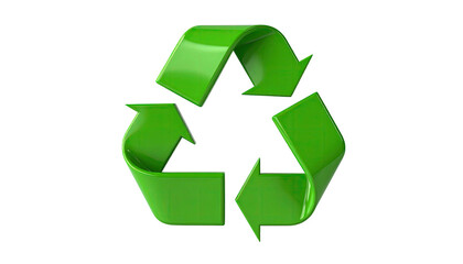 Obraz premium Green arrows recycle symbol on black background