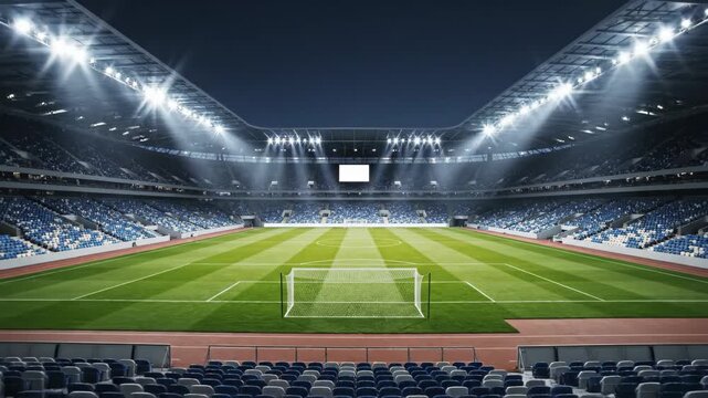 Exciting soccer match anticipation in a vibrant, packed stadium ready for action