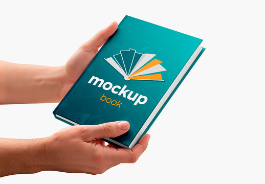 Hardcover Book Mockup Held By Man With Two (1)