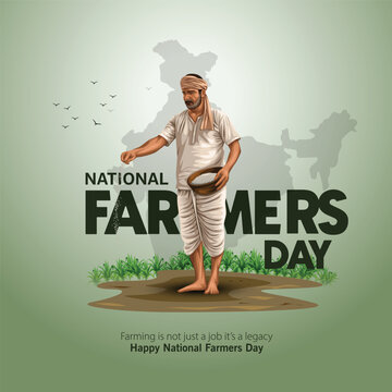 National Farmers Day in India is also known as Kisan Divas.abstract vector illustration design.