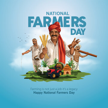 National Farmers Day in India is also known as Kisan Divas.abstract vector illustration design.