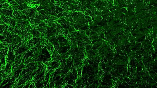 A dark green, energetic texture with flowing, water-like patterns. Seamless loop for abstract backgrounds, nature, or technology concepts