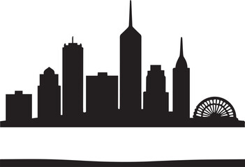 Perth City Skyline Silhouette Vector, City Icon, Logo