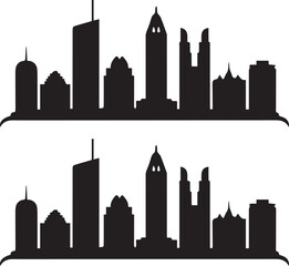 Perth City Skyline Silhouette Vector, City Icon, Logo