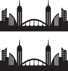 Perth City Skyline Silhouette Vector, City Icon, Logo