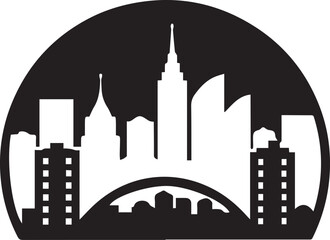 Perth City Skyline Silhouette Vector, City Icon, Logo