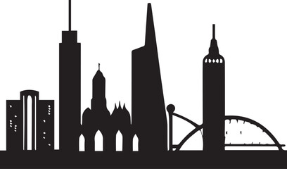 Perth City Skyline Silhouette Vector, City Icon, Logo