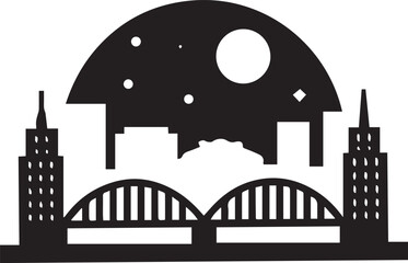 Perth City Skyline Silhouette Vector, City Icon, Logo