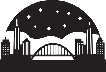 Perth City Skyline Silhouette Vector, City Icon, Logo