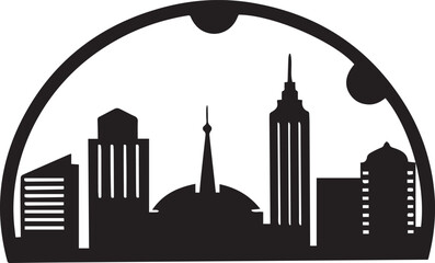 Perth City Skyline Silhouette Vector, City Icon, Logo