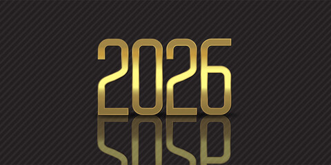 Obraz premium Minimal modern Happy New Year banner with gold coloured text design