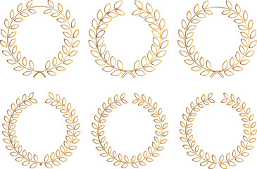 laurel wreath, gold laurel wreath winner wreath, gold laurel wreath from leaves on white background. Laurel Wreath Vector illustration, .laurels branches. Laurel wreath.laurels branches.